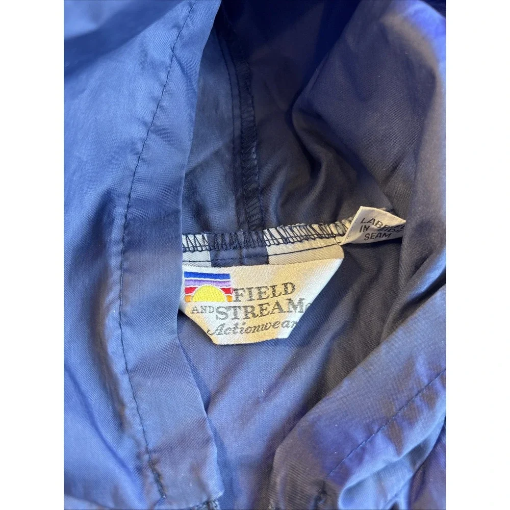 Vintage 70s FIELD AND STREAM Anorak Windbreaker Navy Men's LARGE‎